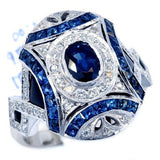European And American Fashion Luxury Sapphire Zircon Ring For Women