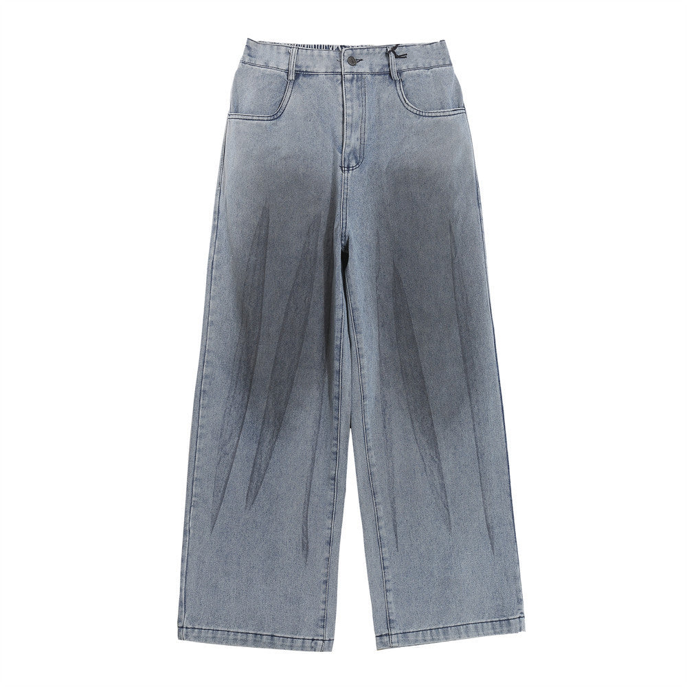 Fashion Personality Denim Loose Trousers Men