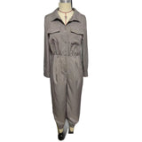 New Women's Long-sleeved Lapel Jumpsuit Women