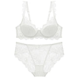 Ladies Underwear Thin Cotton Breathable Push Up Lace Bra Set