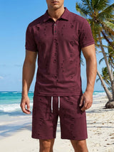 Summer Washed Distressed Polo Shirt With Buttons Mens Sports Polo Tee