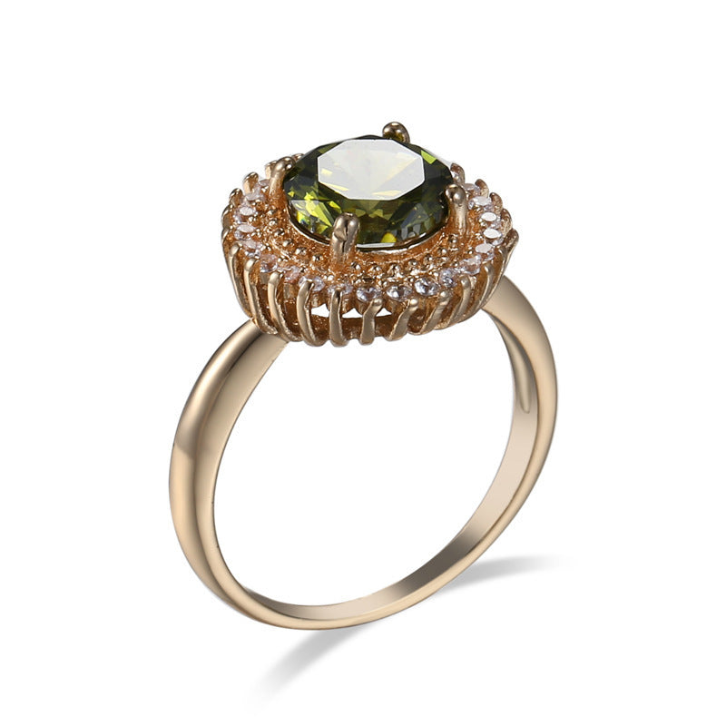 Creative Gold-plated Fashion Women's Zircon Ring