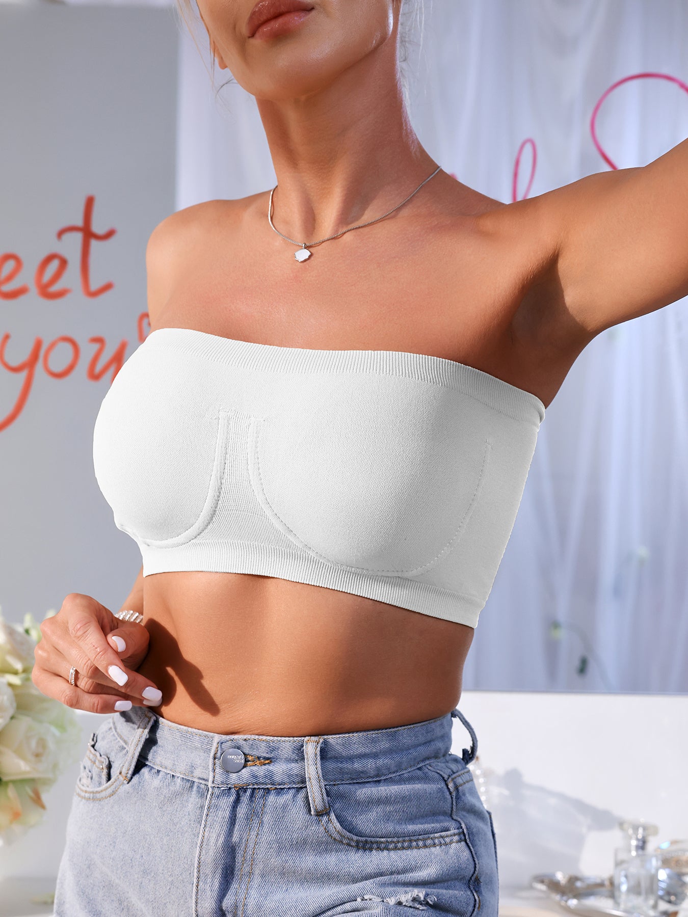 3PCS EssElegance Strapless Seamless Bandeau Tube Bra - Wire-Free Non-Slip Design, High-Stretch & Breathable For Backless Dresses, Daily Comfort