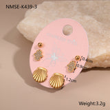 Three-to-one Card Titanium Steel Ear Studs