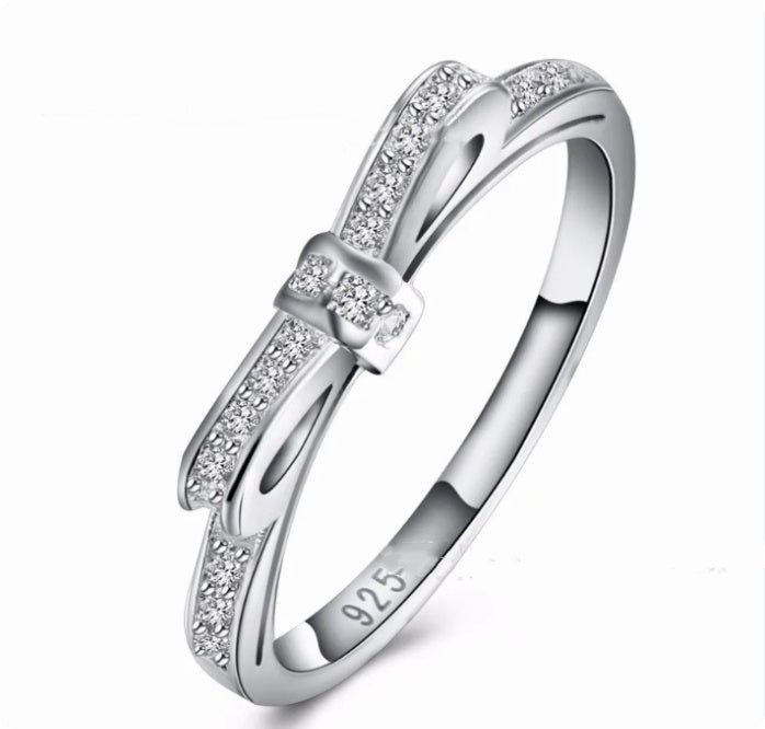 Exquisite Bow Rhinestone Zircon Crystal Ring