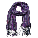 Royal Purple Jacquard Pattern Scarf,Regal Textured Scarf ,Luxe Look For Evening Wear,Scarf,vacation,daily Life,evening Party,Office Appropriate Subtlety For Women Men