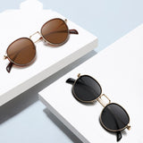 Round Frame Retro Sun Glasses Reflective Lenses