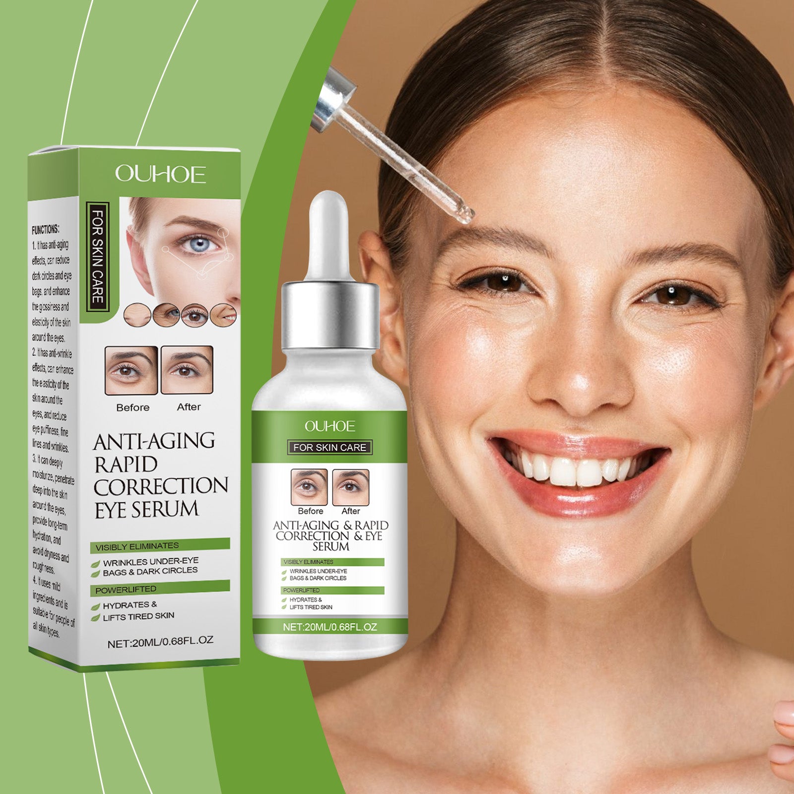 OUHOE Eye Essence, Moisturizing, Repairing, Brightening, Firming And Moisturizing Eye Care Essence