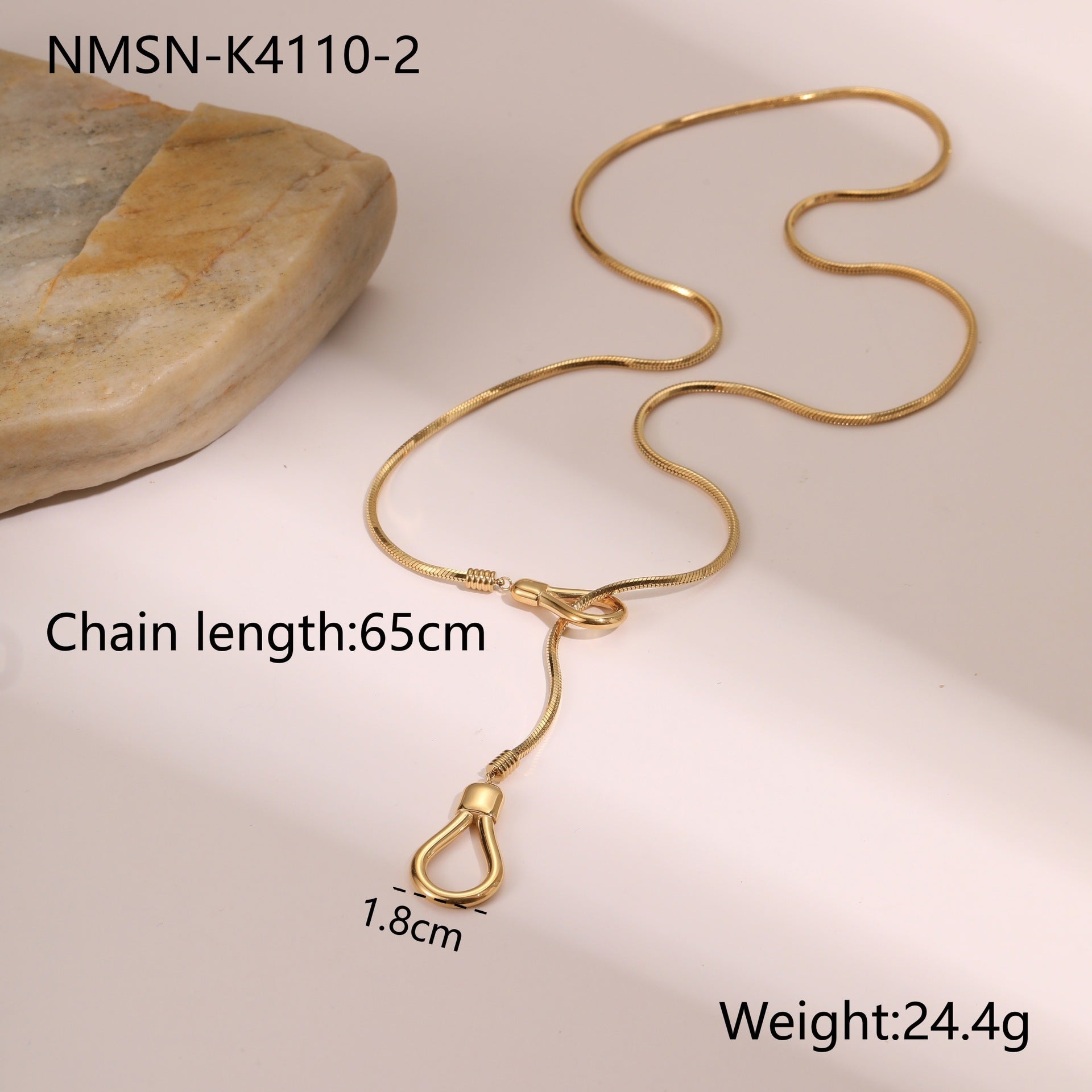Ins European And American Stainless Steel 18K Gold Plated Adjustable Long Sweater Chain