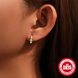 925 Sterling Silver Twisted Element Ear Ring High Sense Rhinestone Earrings