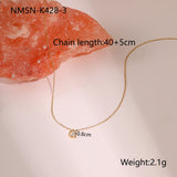 European And American Stainless Steel Necklace Gold-plated Inlaid Zircon High Sense