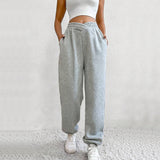 Women's Exercise Ankle-tied High Waist Velvet Padded V-shaped Waist Casual Pants