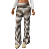 Women's Casual Y2g Straight Striped Home Trousers