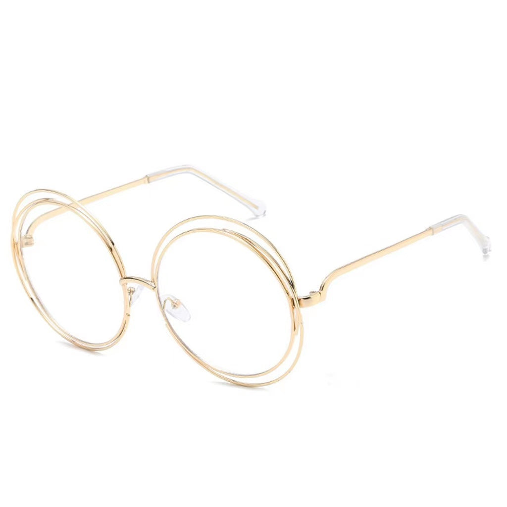 Large Frame Round Frame Women's Sun Glasses True Film Ink Mirror Flat Light Mirror