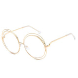 Large Frame Round Frame Women's Sun Glasses True Film Ink Mirror Flat Light Mirror