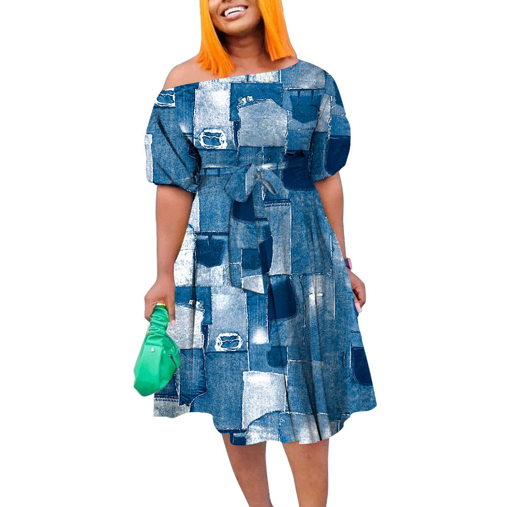 Fashion Elegant Tied African Plus Size Long Dress