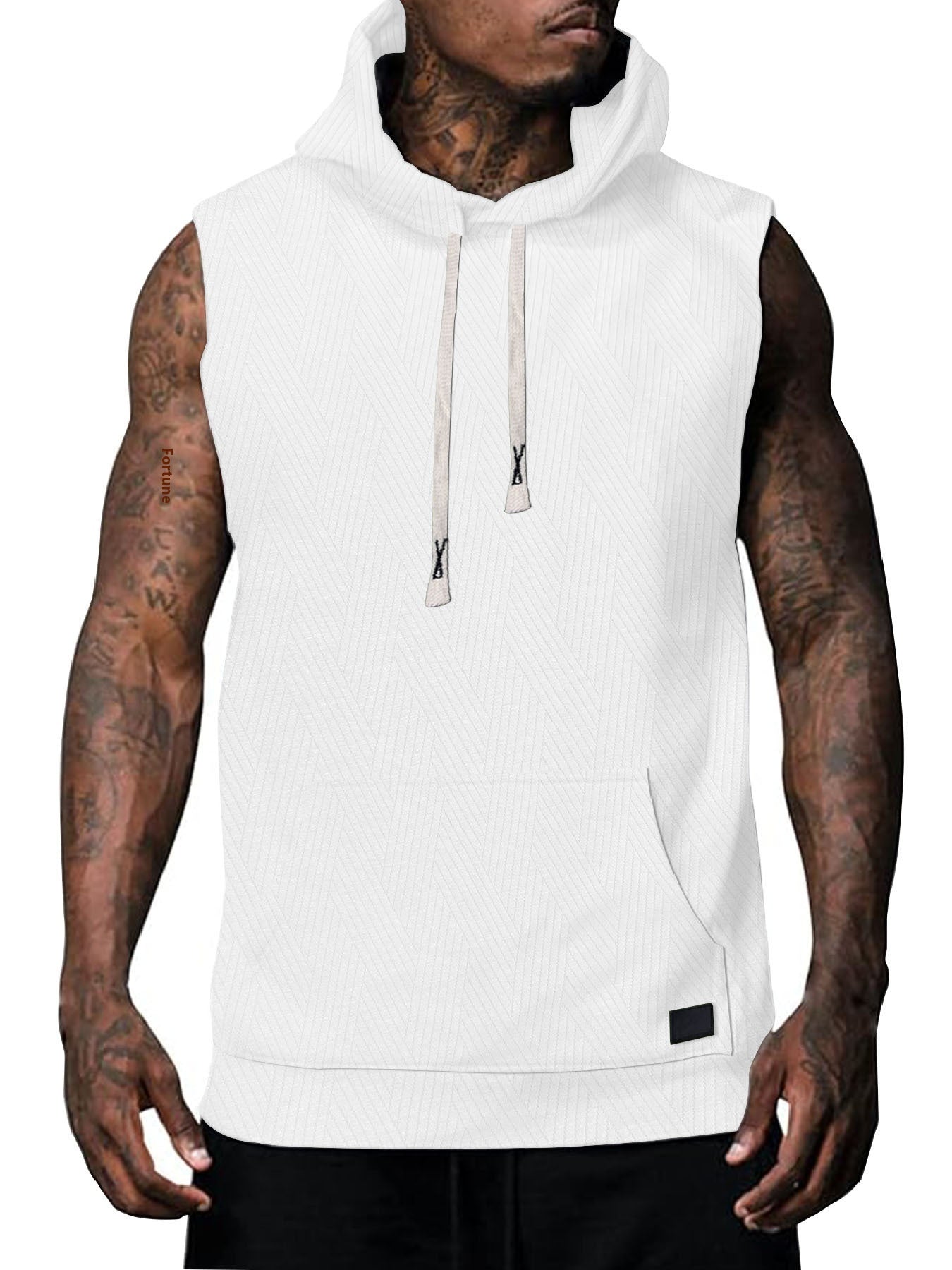 Sleeveless Vest Top Men's Waistcoat Hooded