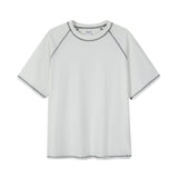 Raglan Topstitching Design Round Neck Short Sleeve T-shirt For Men