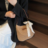 Women's Woven Hollowed All-match Shoulder Messenger Bag