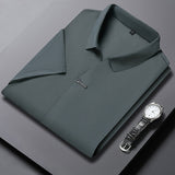 Ice Silk Short Sleeve Men's Fashion Casual Lapel