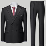 Men's Fashion Casual Solid Color Two-piece Set