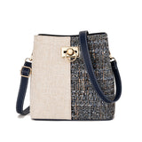 New Fashion Texture Bucket Bag - Foreign Gas Large Capacity Single Shoulder Diagonally Slant Color Bucket Bag