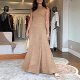 Commuter Gray Colored Cotton Sleeveless Waist A- Line Speaker Dress