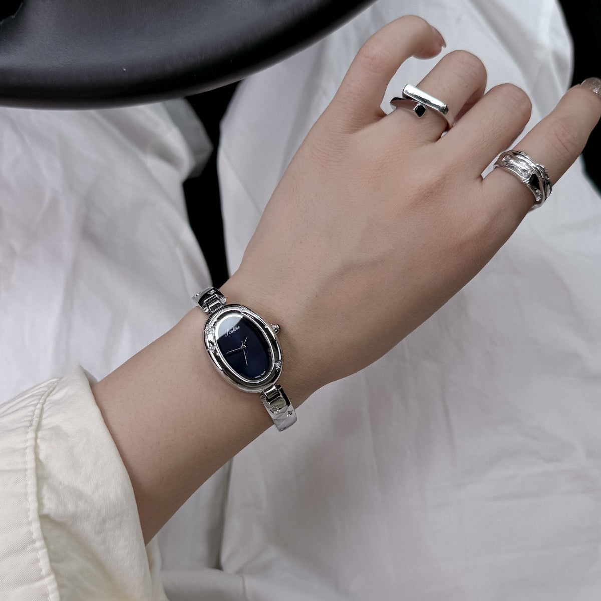 Oval Disk Bracelet Watch