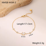 French Elegant Square Zircon Minimalist Titanium Steel Bracelet Does Not Fade