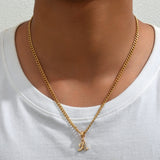 Affordable Luxury Fashion 26 Letters Diamond Pendant Necklace Men