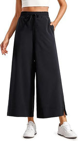Women's Wide Leg Drawstring Comfort And Casual Loose Cropped Sweatpants