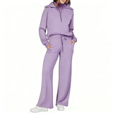 Women's Zip-Up Hooded Sweatshirt Set -Casual Daily Wear, Raglan Sleeves & Thumb Holes, PerfectFall Long Sleeve Hoodie