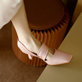Back Empty Sandals Bow Fashion Casual High Heels Large Size Women's Shoes