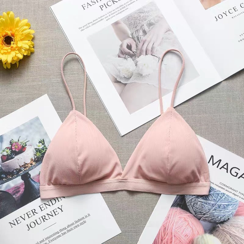 Summer Ladies Ice Silk Wrapped Chest French Triangle Cup With Chest Pad