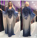 African Plus Size Women's Printed Pattern Bat Sleeve Dress