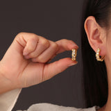 Geometric Simple Hexagonal Clover Cross Earrings