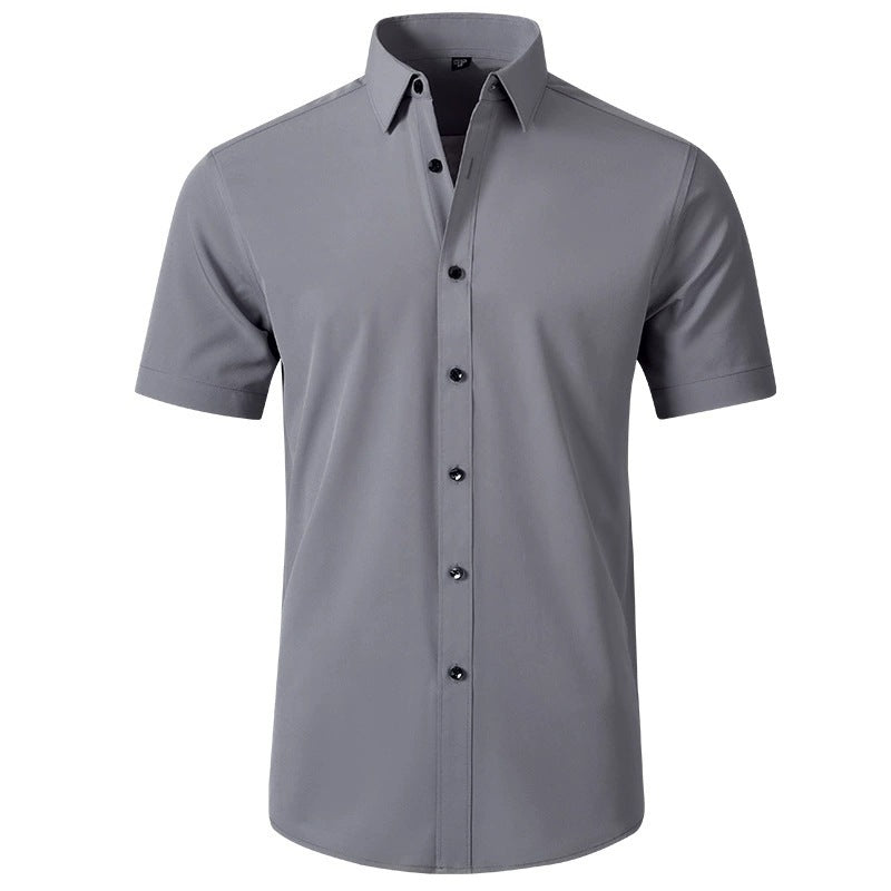 Korean Slim-fit Solid Color Shirt Men's Shirt