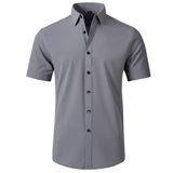 Korean Slim-fit Solid Color Shirt Men's Shirt