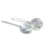 Retro Simple Bird Flower Glossy Round Women's Earrings