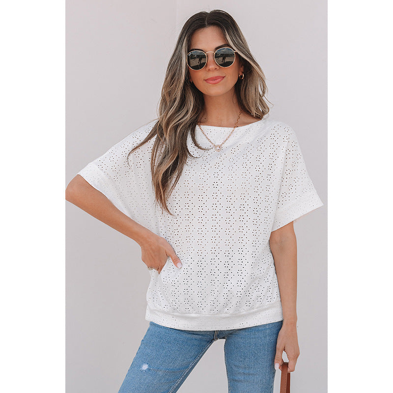 Simple European And American Style Loose Short Sleeve Top
