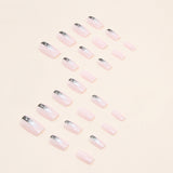 Simple European Square Fake Nails Black Gradient
