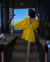V-neck Lantern Sleeve Dress Fashion Loose Long-sleeved Dresses For Women Clothing