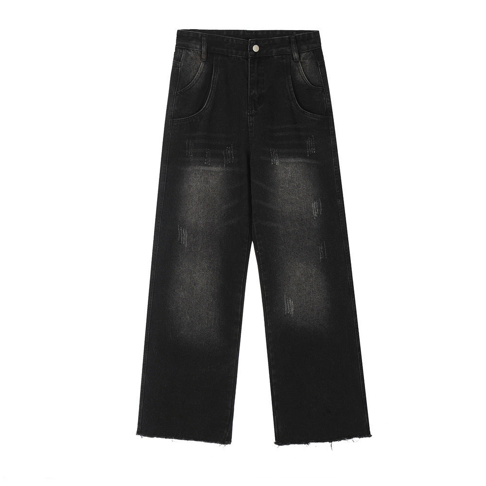 Denim Straight-leg Trousers Loose Men
