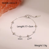 Ins Titanium Steel Bracelet 18K Gold Plating Zircon Star Pendant Exquisite
