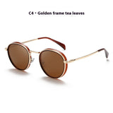 Round Frame Retro Sun Glasses Reflective Lenses