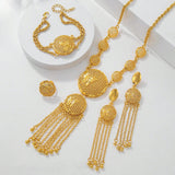 1 Set Of Fashionable And Gorgeous Butterfly Middle East Set, Wedding Decoration Necklace, Earrings, Bracelets, Ring Set For Women
