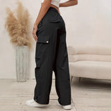 European And American Trousers High Waist Loose Tappered Wide-leg Overalls