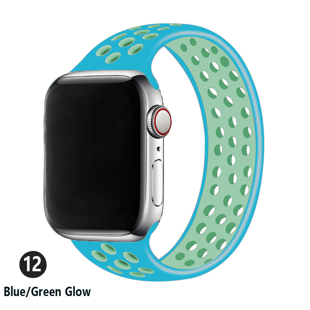 Fashion All-match Two-color Silicone Single Ring Strap