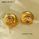 European And American Fashion Ins Exaggerated Titanium Steel Earrings 18K Gold Plating Non-fading Design Sense