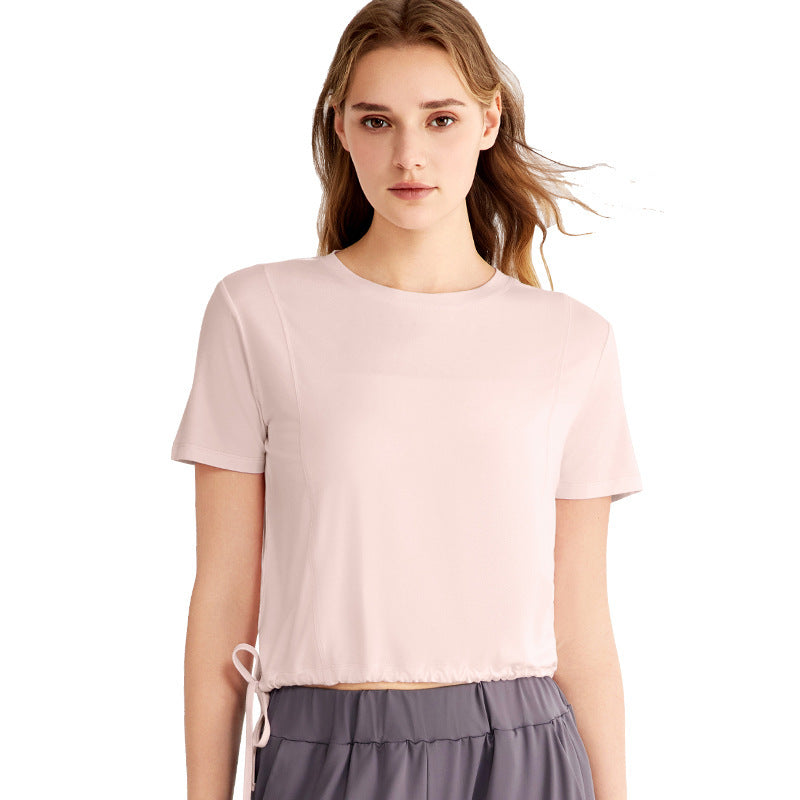 Loose Sports Top Drawstring At Hem Commuter T-shirt